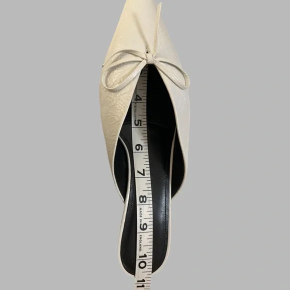 NWT BALENCIAGA Leather Elegant White Mules Size 38 - Picture 12 of 16